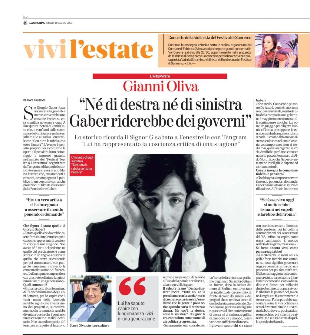 LA STAMPA: Gaber riderebbe dei governi