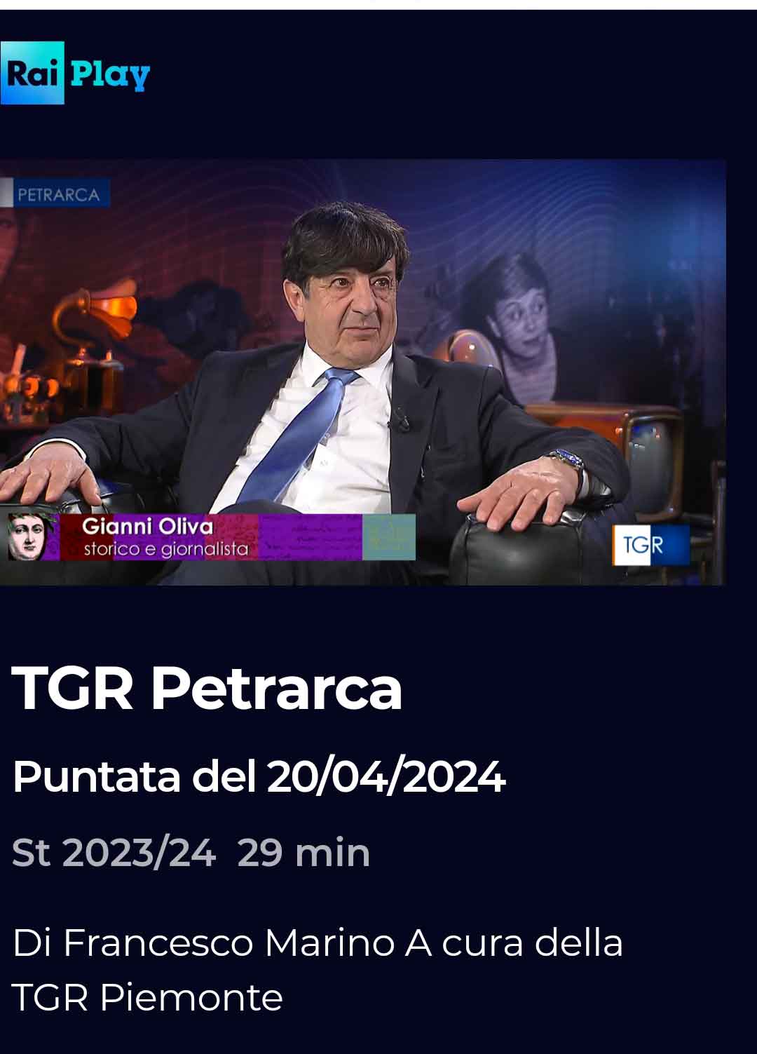INTERVISTA: TGR Petrarca – Puntata del 20 aprile 2024